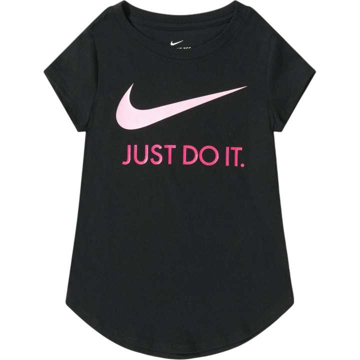 Nike Nike Kids' Apparel, Brand Logo Letter Crew Neck Pullover Short Sleeved T Shirt Black Kids'