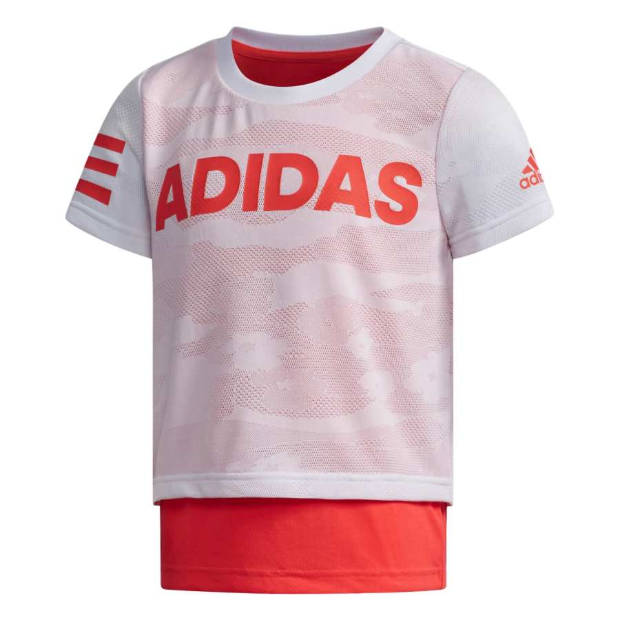 Adidas Adidas T Shirt White/Bright Pink Fluorescent Children Aged 3 7 Years Old