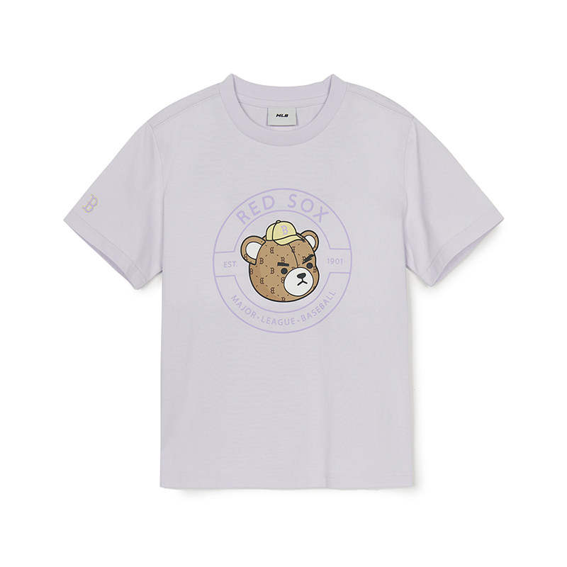 MLB KIDS Boston Red So T Shirt SS25 Light Purple Children Aged 3 7 Years Old