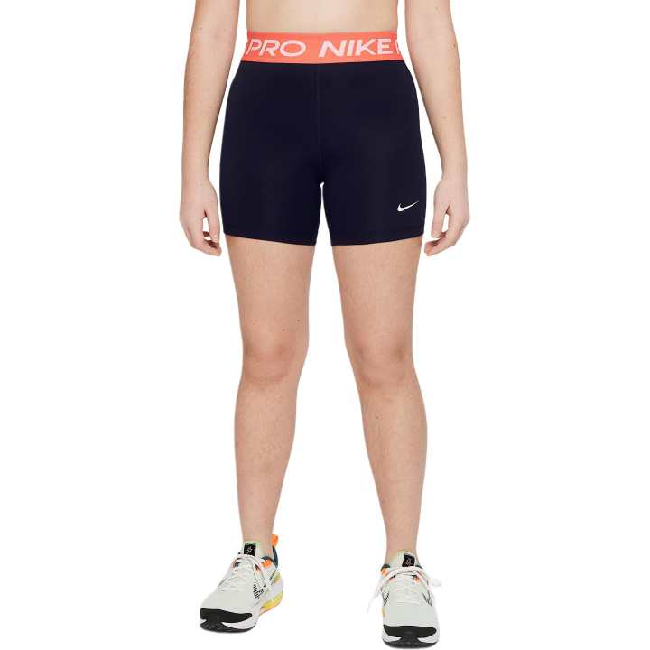 Nike Nike Dri FitPro Pour Fille Shorts Kids' Black/Magic Embers/White