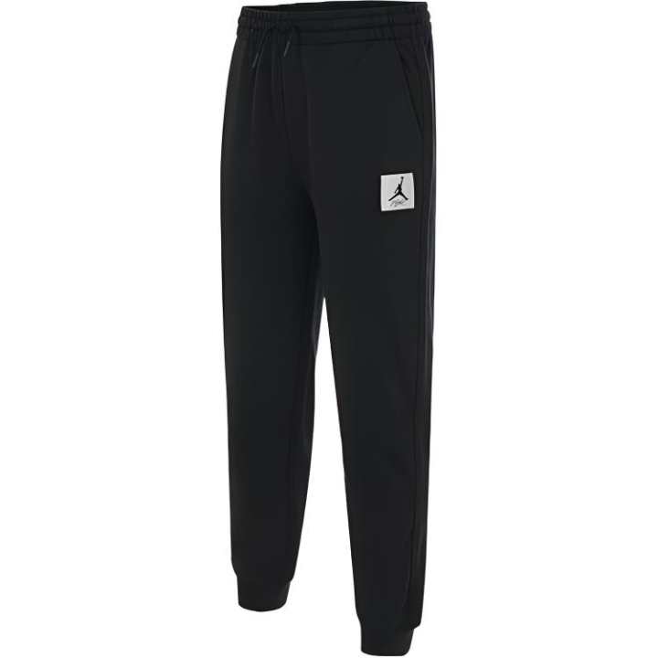 Jordan Jordan Knitted Sweatpants Logo Label Lace Up Casual Fleece Lined Elastic Cuff Black Kids'
