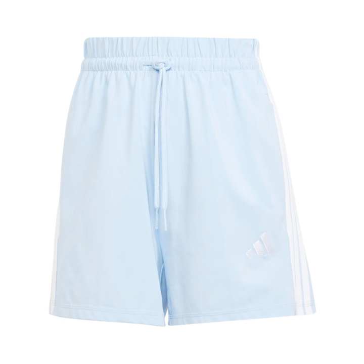 Adidas Adidas Women's Essentials 3 Stripes Cotton Shorts Glow Blue/White