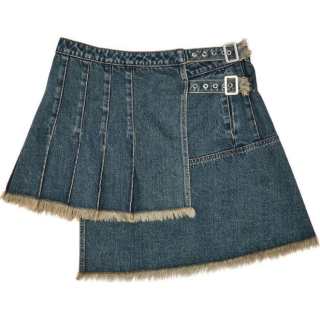Feng Chen Wang Denim Pleated Skirt 'Blue'