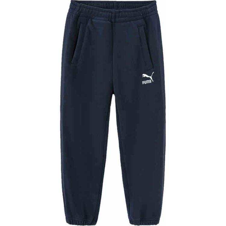 PUMA Knitted Sweatpants Sportstyle Loose Fit Comfortable Fleece Lined Dark Blue Teenagers