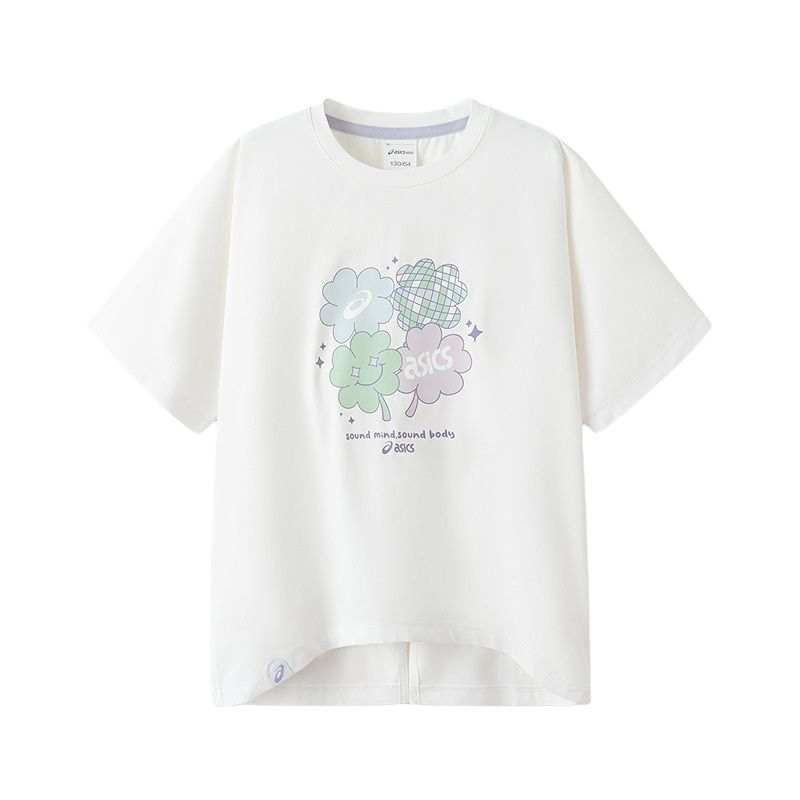 Asics T Shirt Urban Trendy SS25 0003 Ecru Children Aged 3 7 Years Old