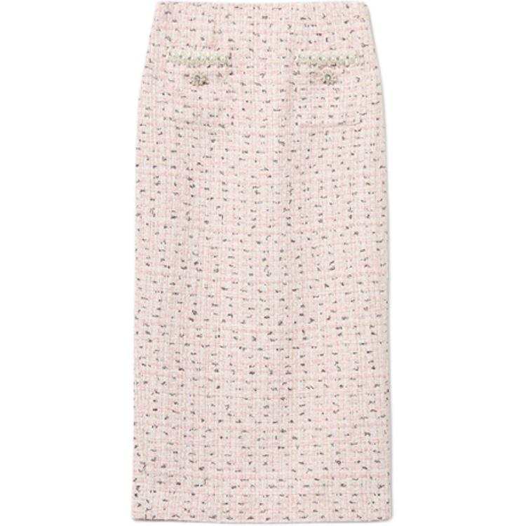 Self-portrait Self portrait Casual Long Skirt Women's Red Pink Mixed Color