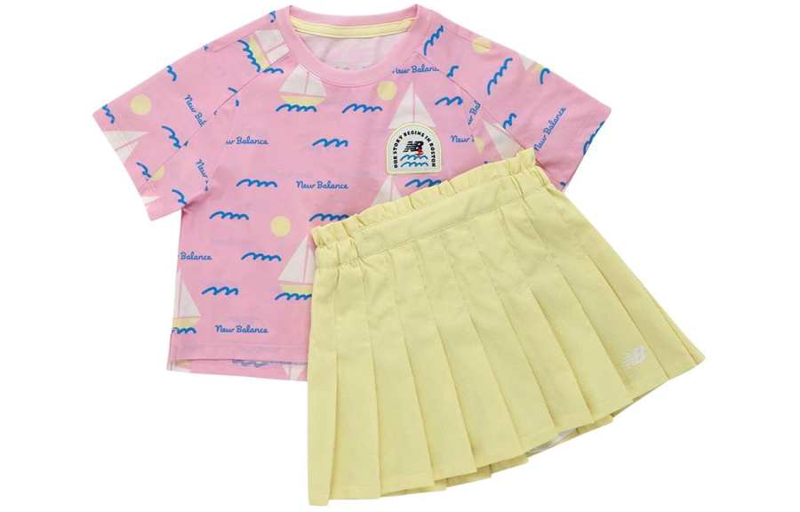 New Balance New Balance Kids Two Piece Skirt Sets Crew Neck Moderate Short