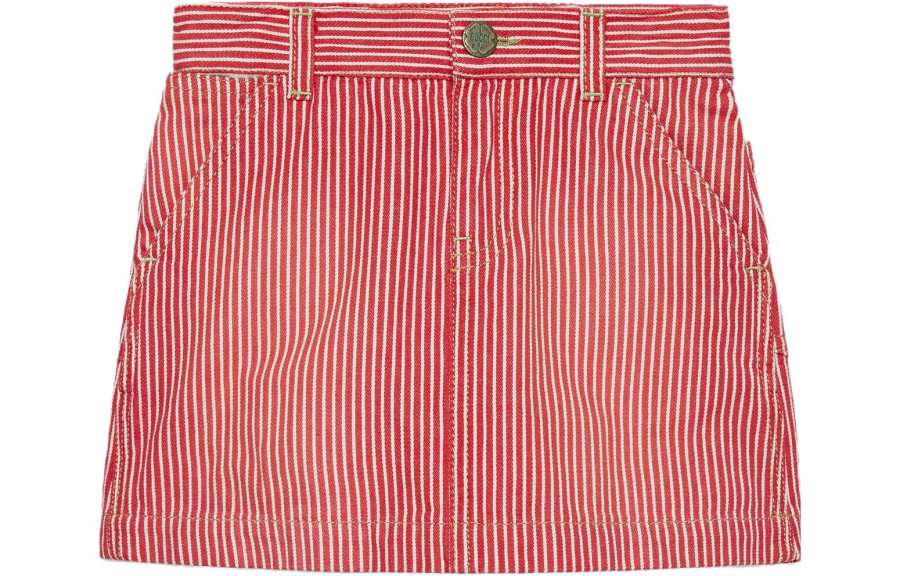 GUCCI Stripes Moderate Skirt Kids' Red