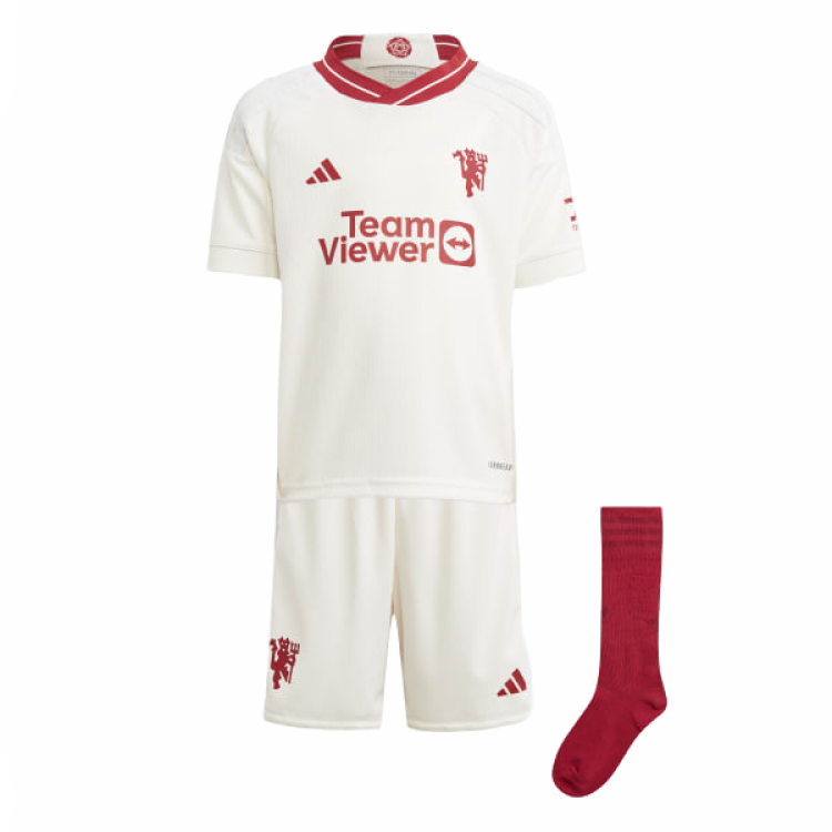 Adidas Adidas X Manchester United, Second Away 2023/24 Kids' Soccer Jersey White Children Aged 3 7 Years Old