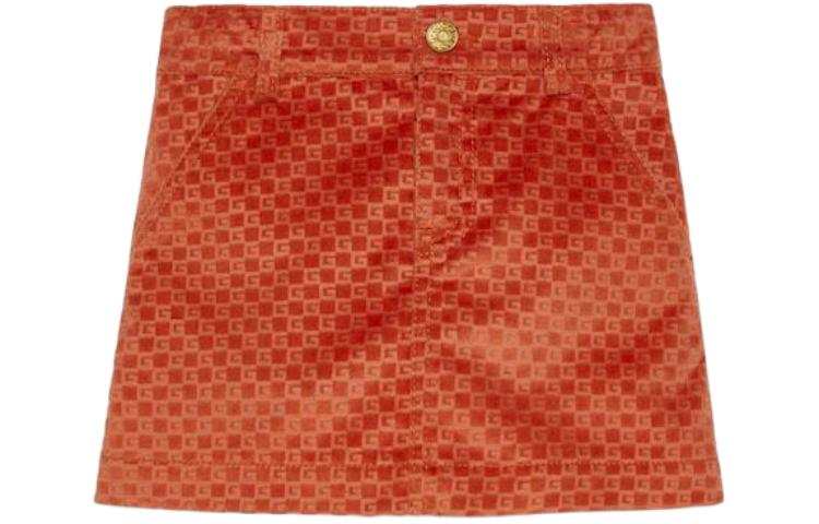 GUCCI Kids' Apparel SS24 Brand Logo Monogram Moderate Skirt Kids' Orange