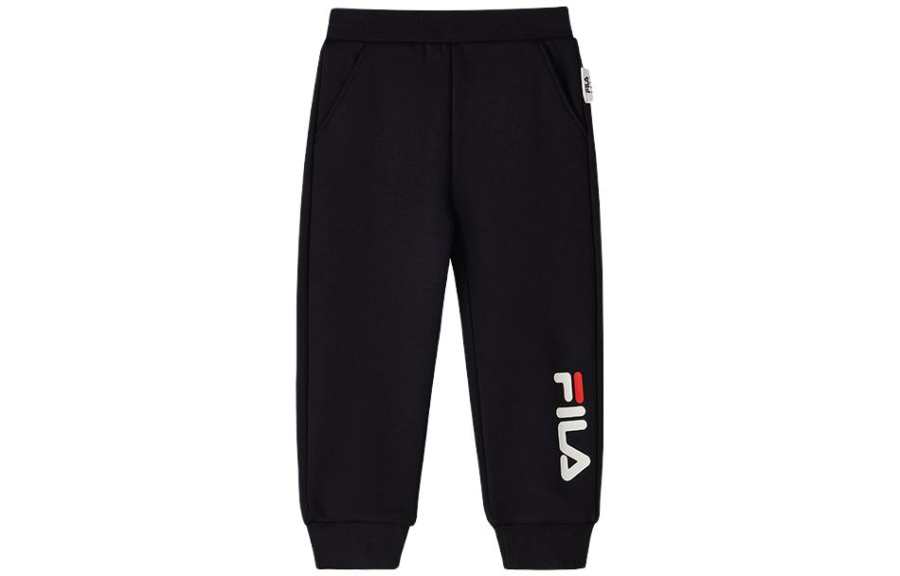 FILA KIDS Knitted Sweatpants Logo Print Elastic Waistband With Elastic Cuff And Fleece Lining Legend Blue