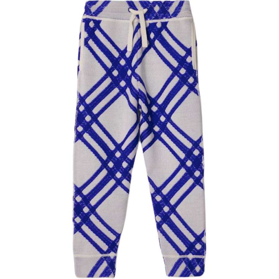 Burberry Kids' Burberry Knitted Sweatpants SS24 White Blue