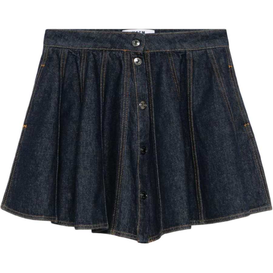 MSGM MSGM Denim Short Skirts Women's Marine Blue