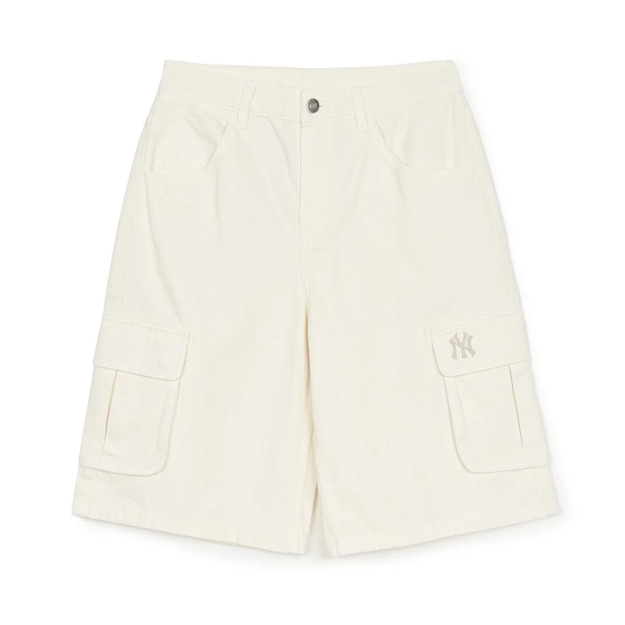 MLB MLB Denim Basic Cargo Denim Shorts Women's Cream