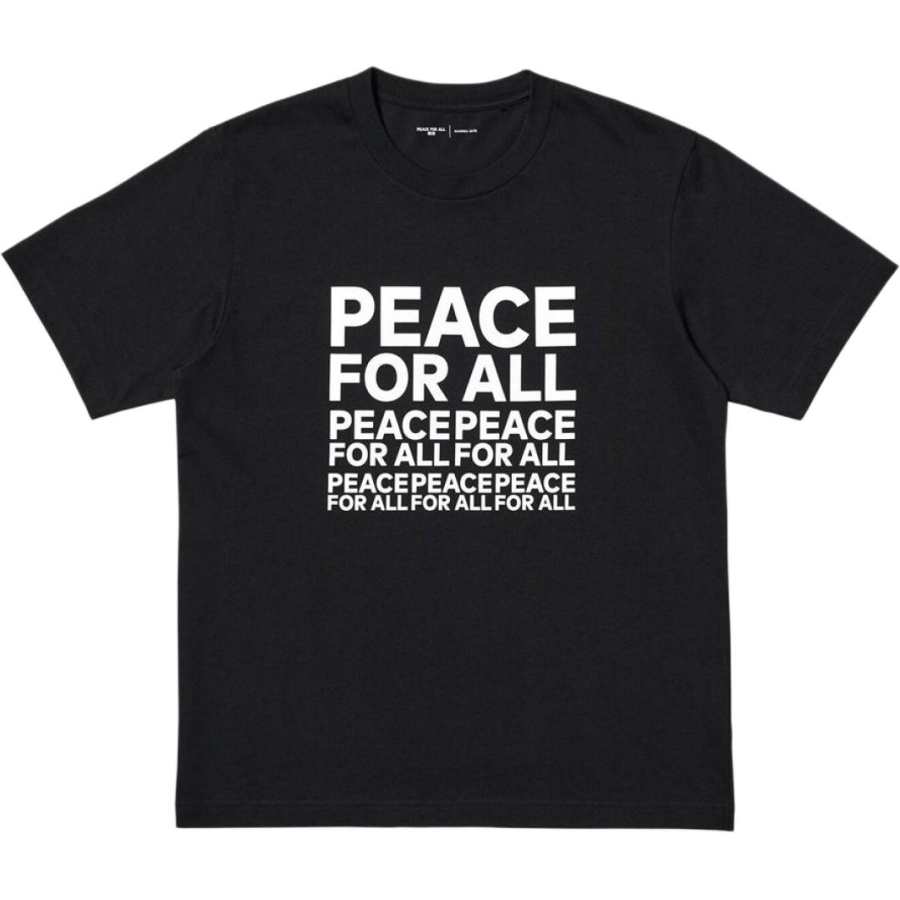 UNIQLO T Shirts Unisex Black Crew Neck Moderate Straight Fit