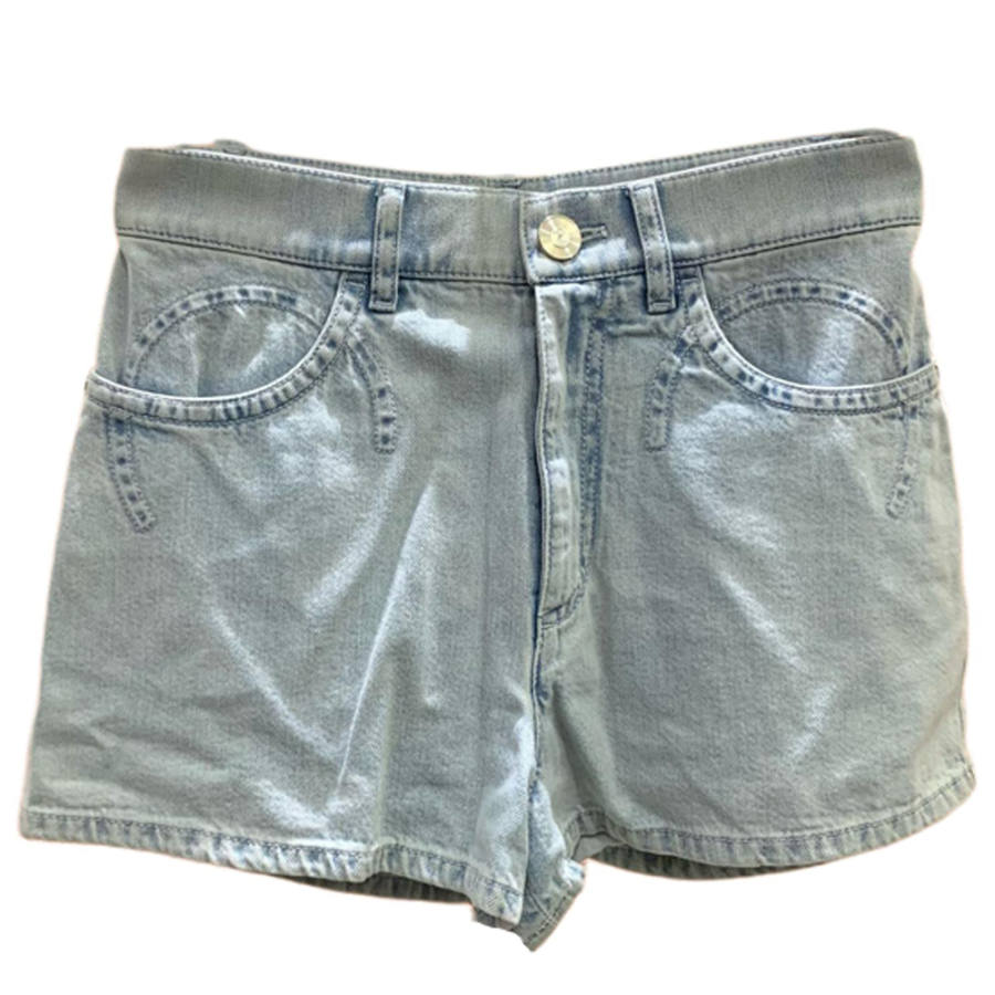 CHANEL Denim Shorts Women's Light Blue