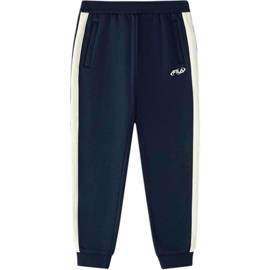 FILA KIDS ORIGINALE Collection, Fleece Lined Thermal Loose Fit Knitted Sweatpants Night Flight Blue Teenagers