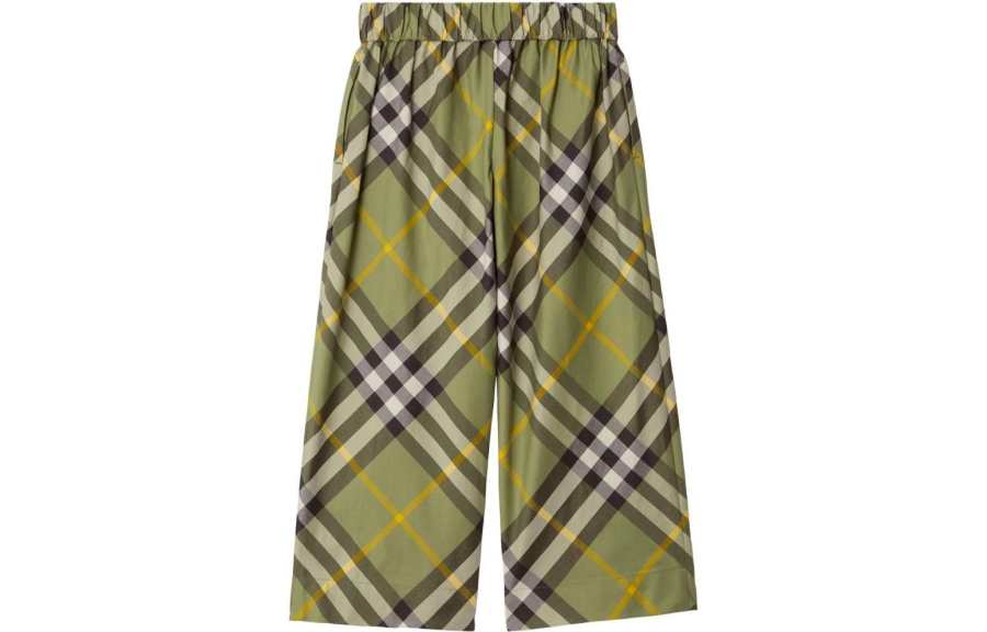 Burberry Full Length Pants FW23 Sage Green Kids'