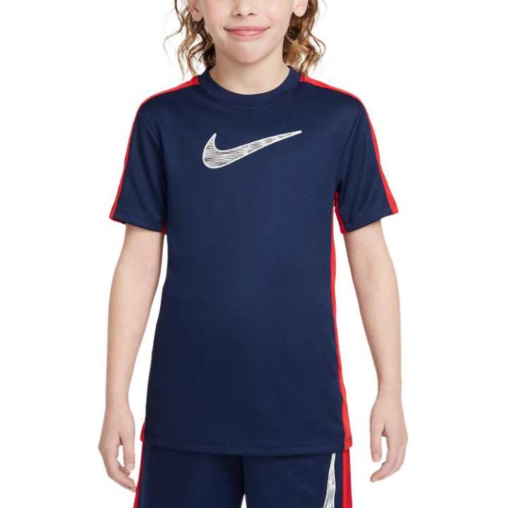 Nike Nike Dri Fit T Shirt Midnight Marine Blue/University Red/White Teenagers