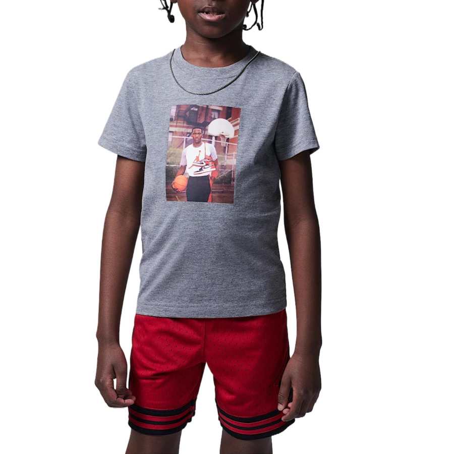 Jordan Jordan T Shirt Carbon Gray Mixed Color Children Aged 3 7 Years Old