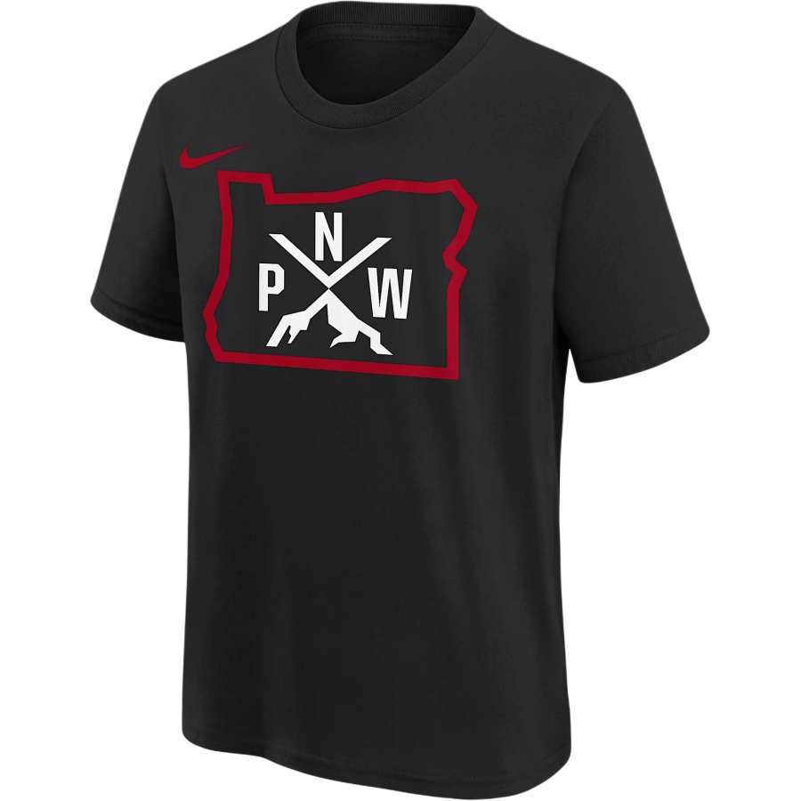 Nike Nike x NBA Portland Trail Blazers T Shirt FW24 Essential City Edition Black Teenagers