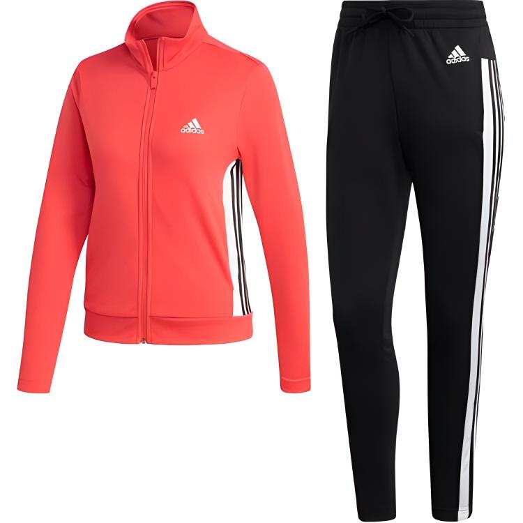 Adidas Adidas Fitness Sets Women's Set Core Pink Top+Black Pants Stand Collar Moderate