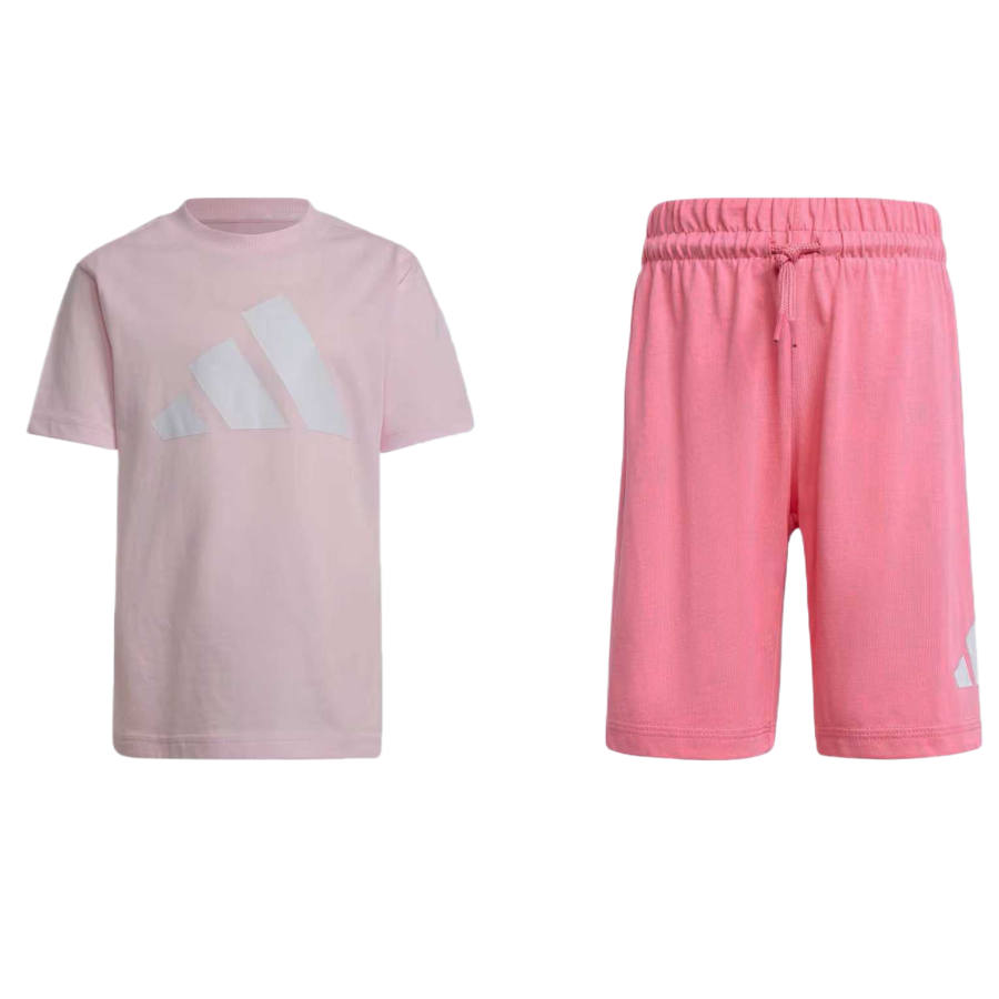 Adidas Adidas Casual Sportswear ESSENTIALS Tee Set Kids Two Piece Set Pink Children Aged 3 7 Years Old