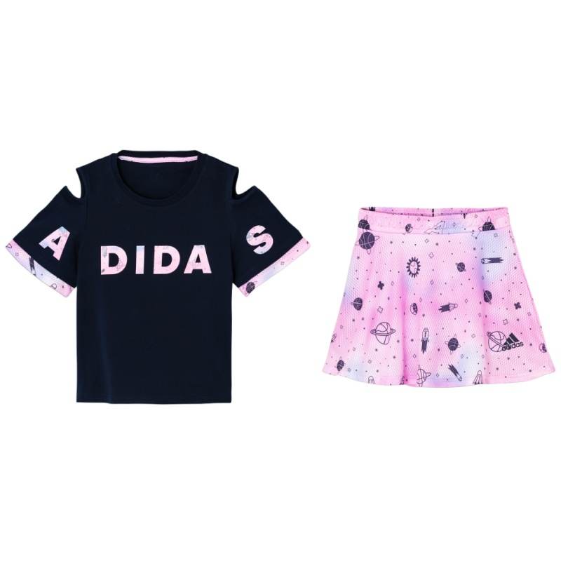 Adidas Children Aged 3 7 Years Old Adidas Skirt Set College Navy/Light Purple