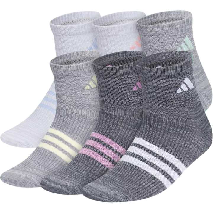 Adidas Adidas Kids' Apparel Superlite 3.0 6 Pack Quarter Socks 6 Pack Kids'