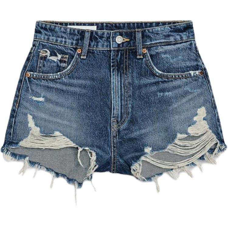 ZARA Trf Denim Shorts Women's Sea Blue