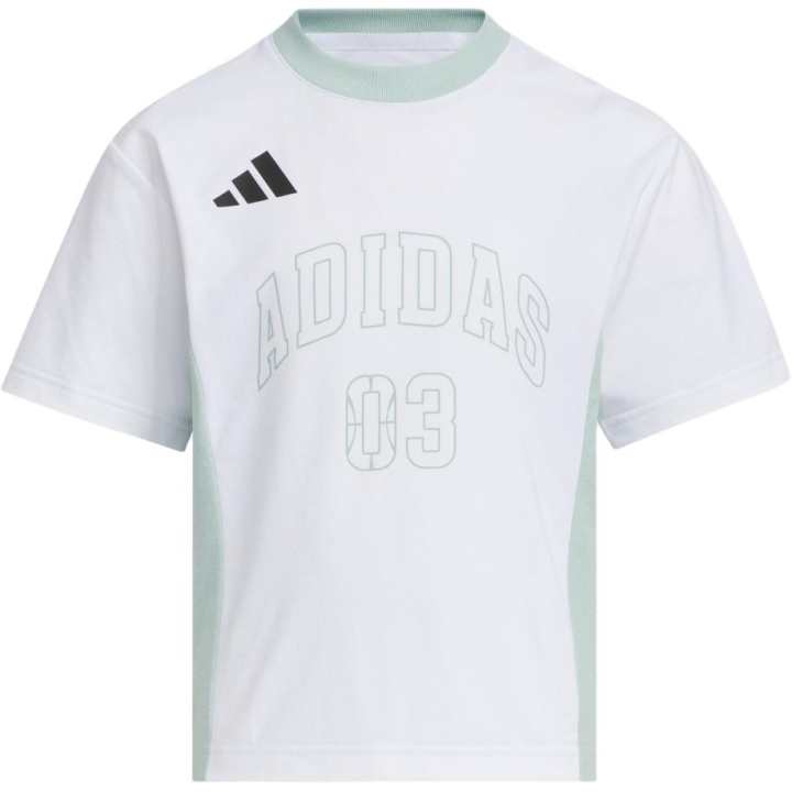 Adidas Adidas Climacool T Shirt White/Light Green Children Aged 3 7 Years Old