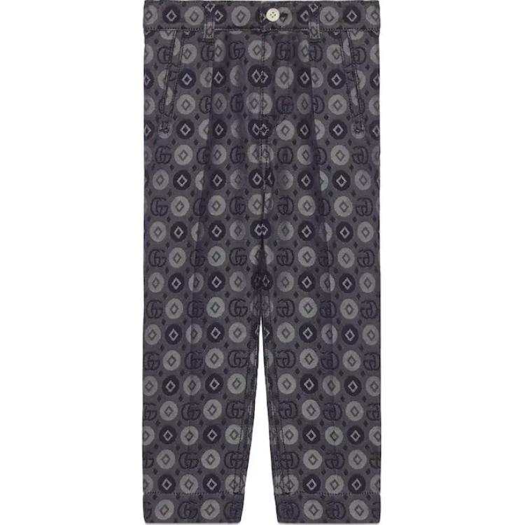 GUCCI Full Length Pants SS24 Dark Blue Kids'
