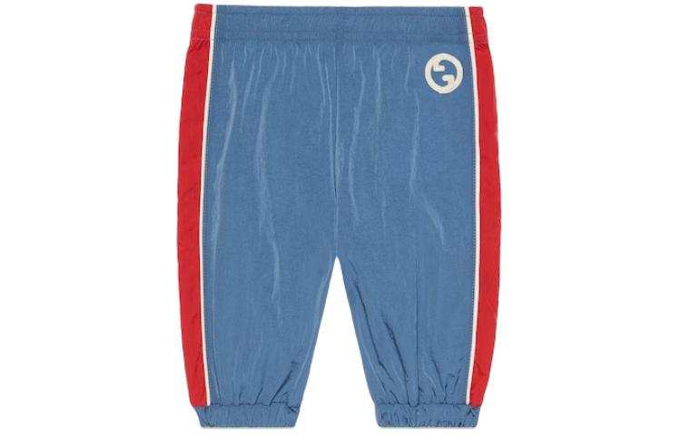 GUCCI Full Length Pants Kids' Apparel Nylon Jogging Pants Blue Infant And Toddler