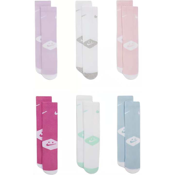 Nike Nike Socks 6 Pack Naughty Pink Kids'