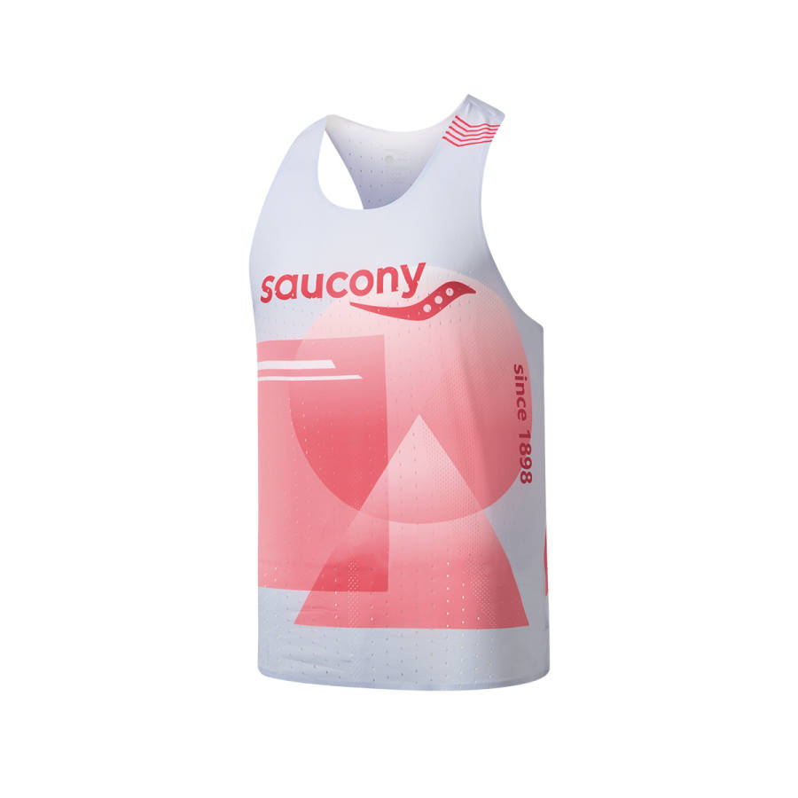 Saucony Running Tank Top Men's Geometric Pink Set
