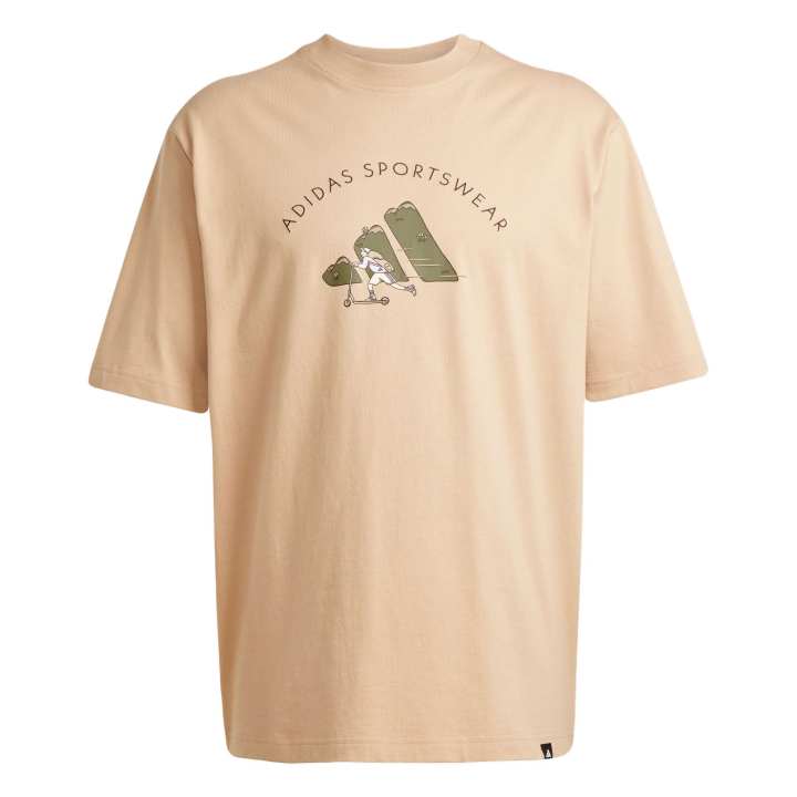 Adidas Adidas Sportswear CODES DOODLE SCOOTER T Shirt Men's Warm Sand