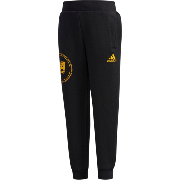 Adidas Adidas Knitted Sweatpants Fleece Lined Thermal Comfortable Elastic Cuff Black Children Aged 3 7 Years Old
