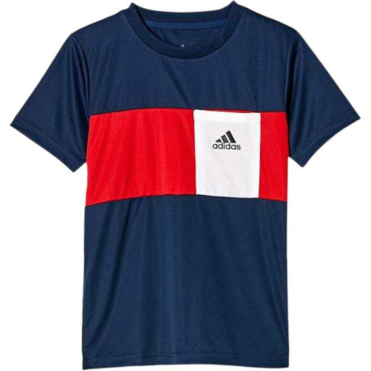 Adidas Adidas AEROREADY T Shirt Dark Blue/White/Red Children Aged 3 7 Years Old