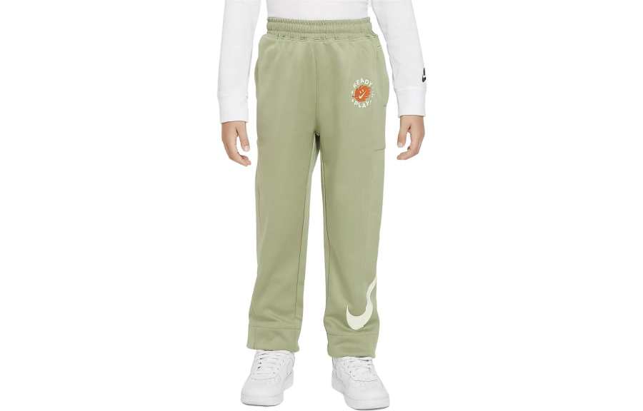 Nike Nike Knitted Sweatpants Outdoor Adventure Elastic Casual Fleece Lined Pants Oil Green Kids'