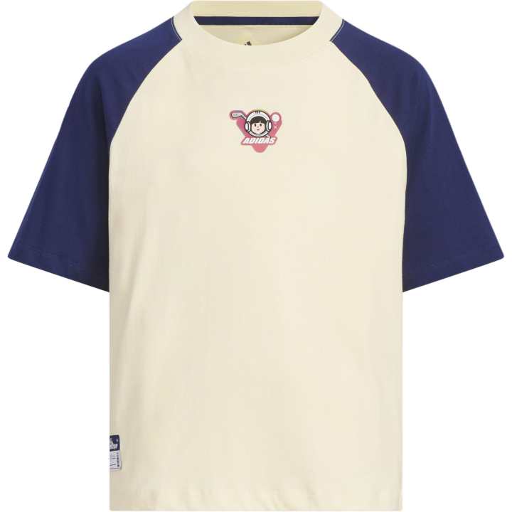 Adidas Adidas T Shirt Warm Vanilla/Dark Blue Kids'