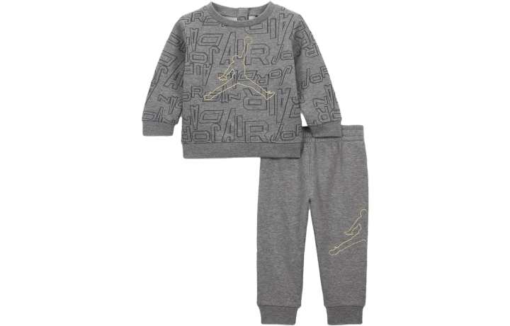 Jordan Jordan Infant And Toddler Suit Take Flight Black And Gold Crew Set Dark Gray Infant And Toddler