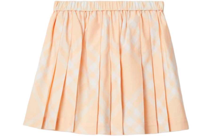 Burberry Plaid Moderate Skirt Kids' Light Peach