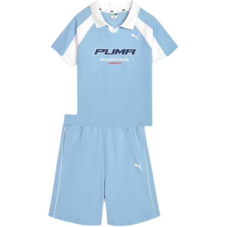 PUMA Casual Sportswear SHORTS 2 Piece Set Blue/White Children Aged 3 7 Years Old