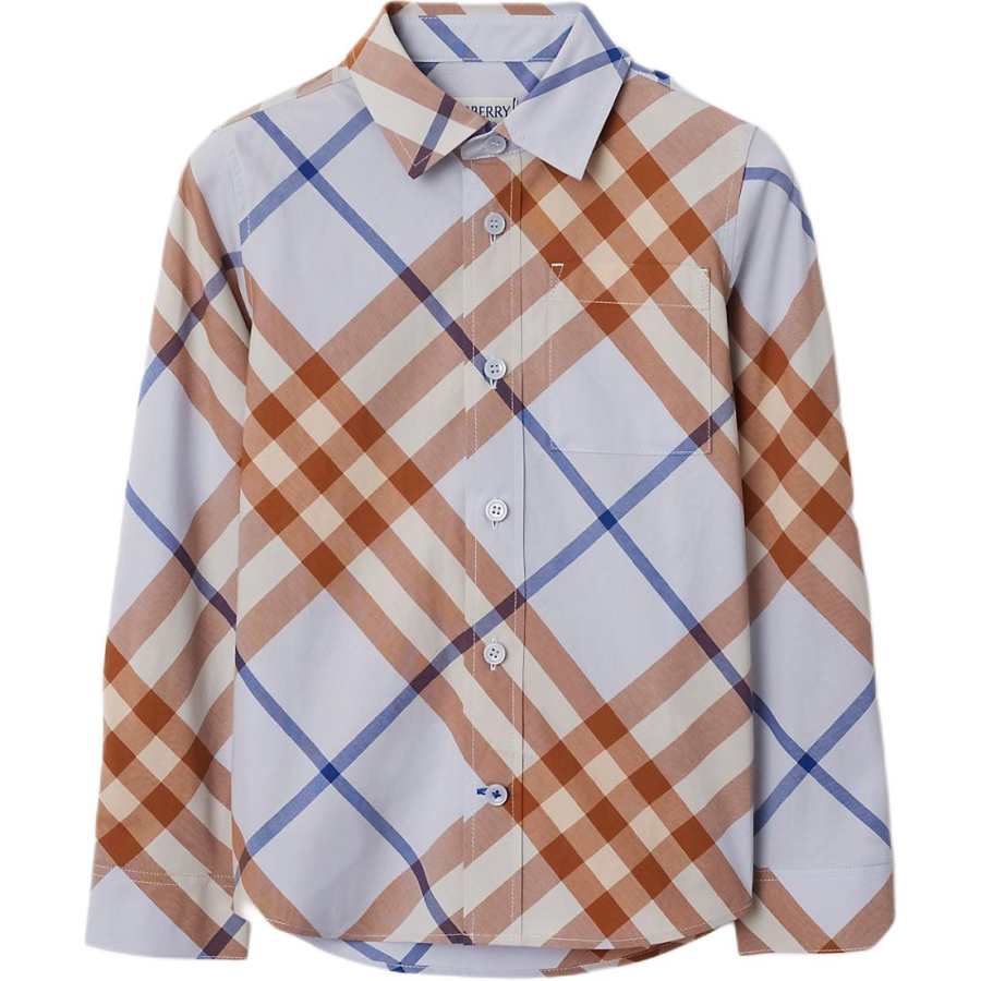 Burberry Shirt Slate Blue Kids'