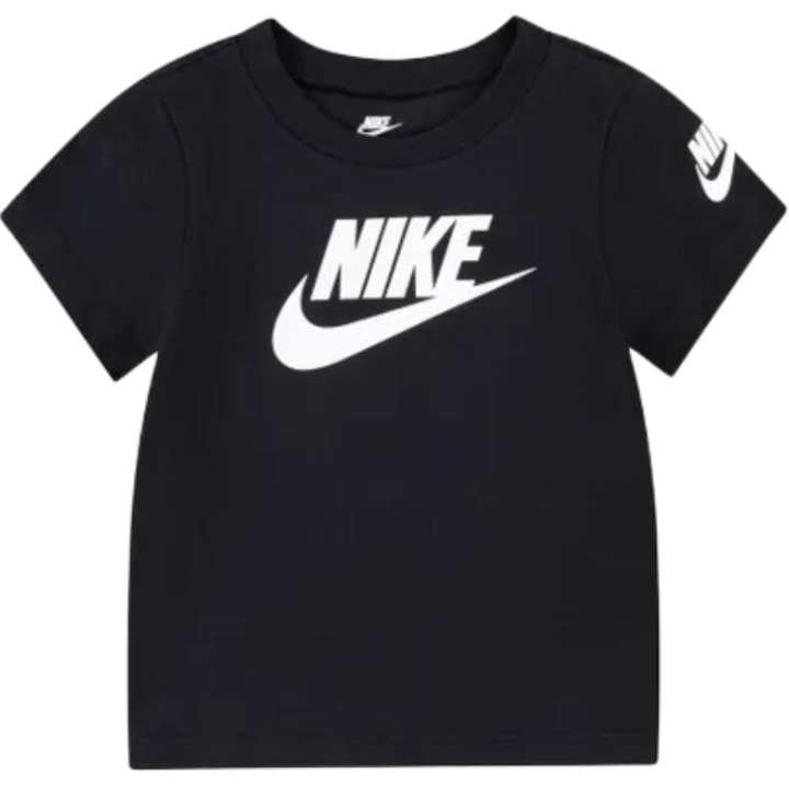 Nike Nike Kids' Apparel, Letter Print Pattern Crew Neck Pullover Short Sleeved T Shirt Black Kids'