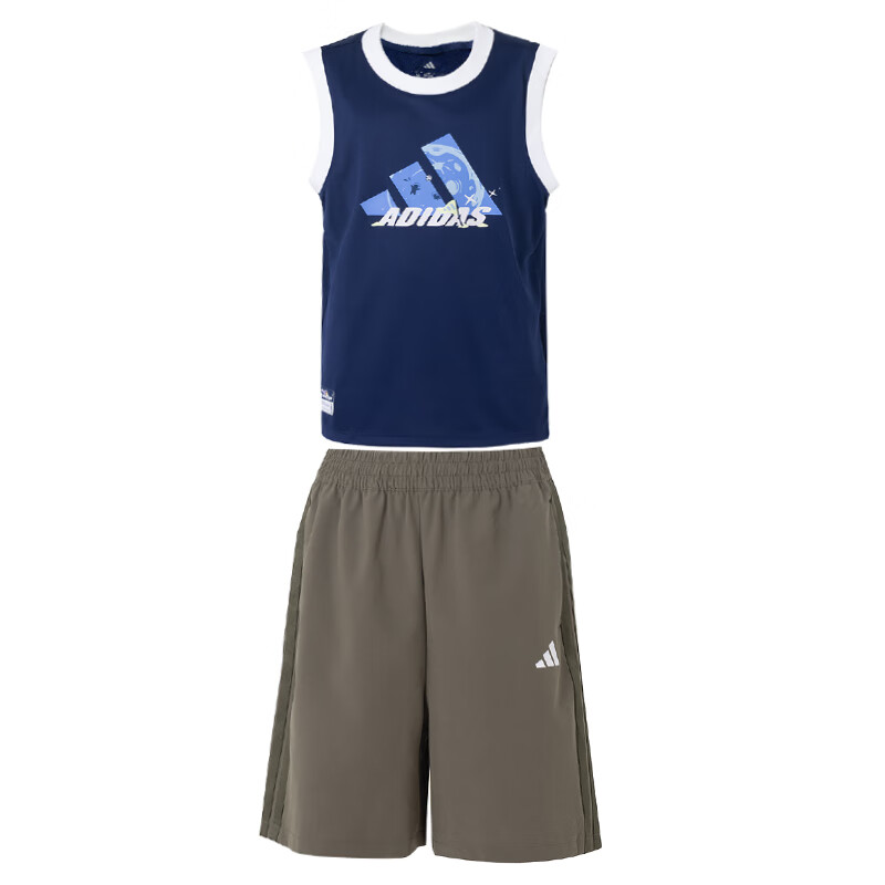 Adidas Adidas Casual Sportswear 2 Piece Set Blue/Brown Teenagers