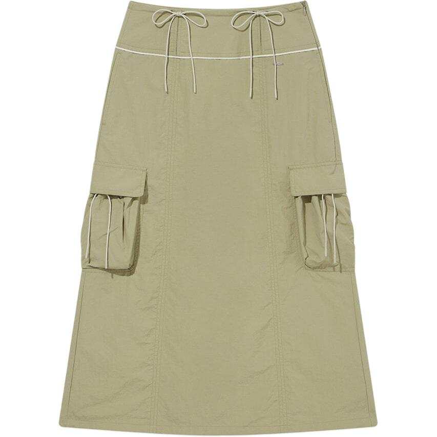 COVERNAT Casual Long Skirt Women's Light Khaki