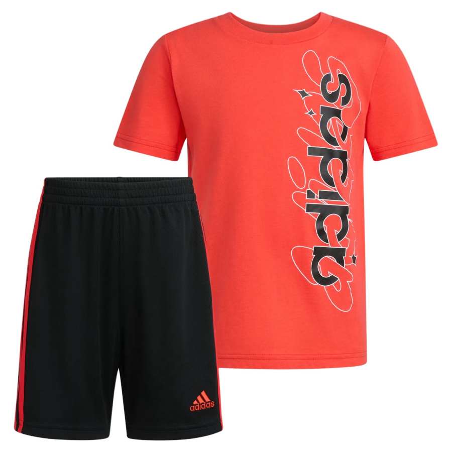 Adidas Adidas Casual Sportswear Bright Red Children Aged 3 7 Years Old