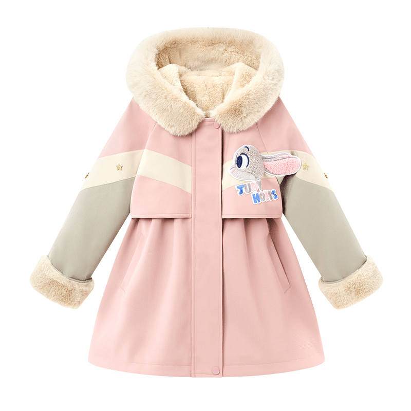 Disney Kids Parka Coats Hooded Thickened And Fleece Lined