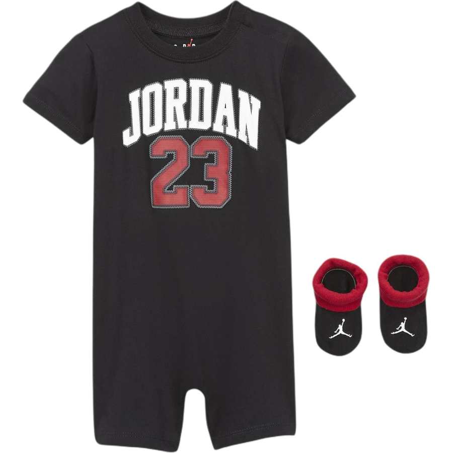 Jordan Jordan Infant And Toddler Suit Baby Romper And Booties Set Black Infant And Toddler